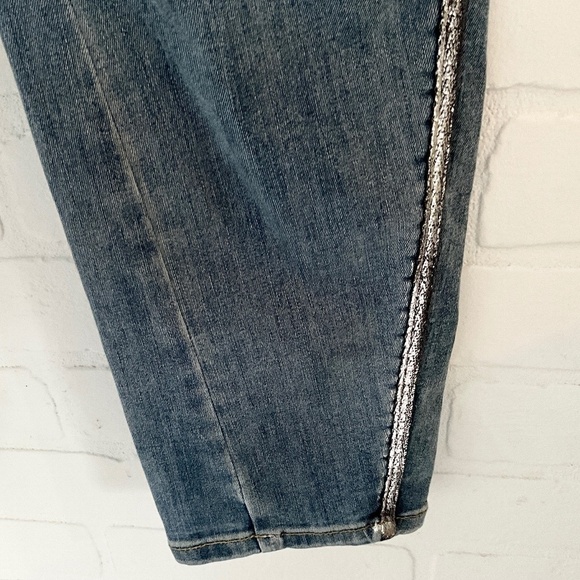 Anthropologie x Sandwich Denim jeans Y2K Comfort fit Silver stripes Mid wash 2 - Picture 9 of 13